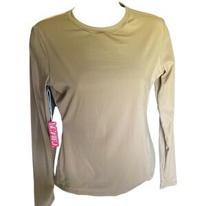 Pumiey Long Sleeve Minimalist Camel 🐫 Color Skims Shirt Med